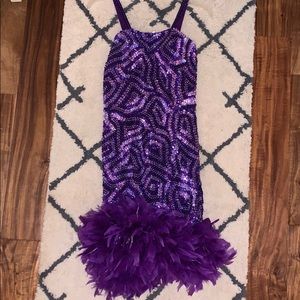 Custom Purple sequin flapper dress